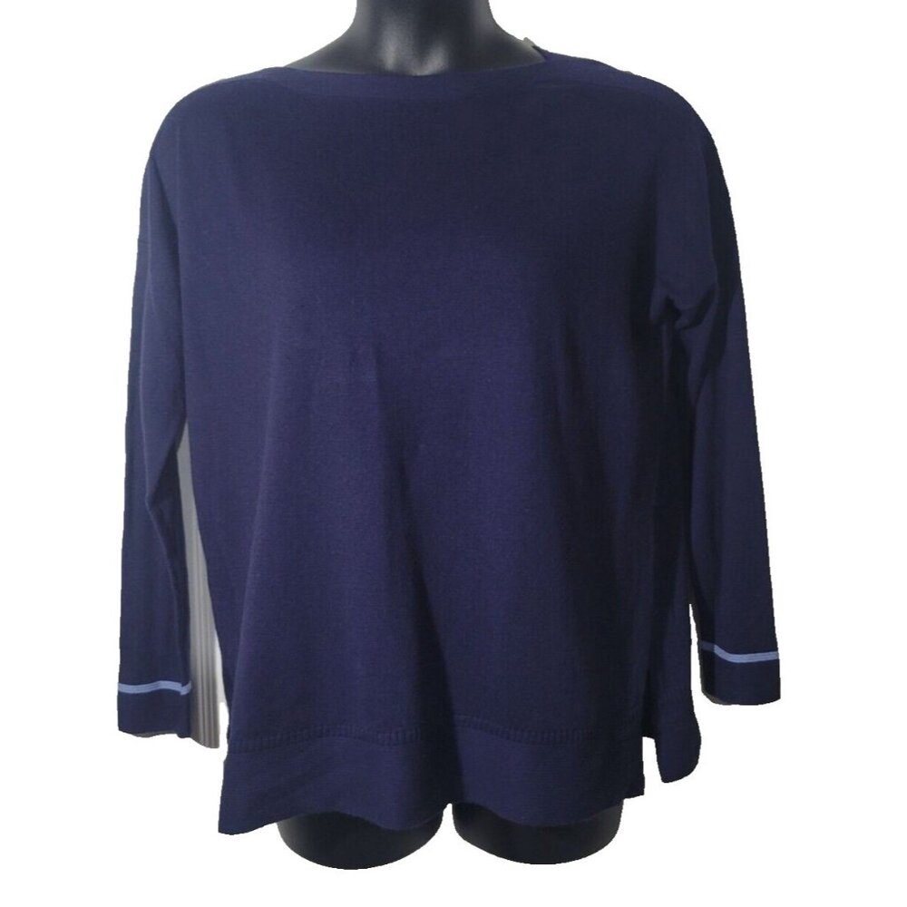 Joules Navy Size 12 Sweater Vivianna Long Sleeve Cotton Blend Boatneck Fall